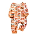 thumbnail image 2 of Onlypjs Halloween Matching Pajamas for Family Pumpkin Ghost Print Long Sleeve Orange Sleepwear Set Holiday Loungewear, 2 of 3