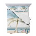 thumbnail image 7 of Summer Beach Chair Twin XL Size Down Alternative Comforter, Lightweight Comforter Quilt Bedding Set with Pillow Shams Coastal Palm Trees Canoeing All Seasons Bed Comforter Duvet Insert 68"x98", 7 of 7