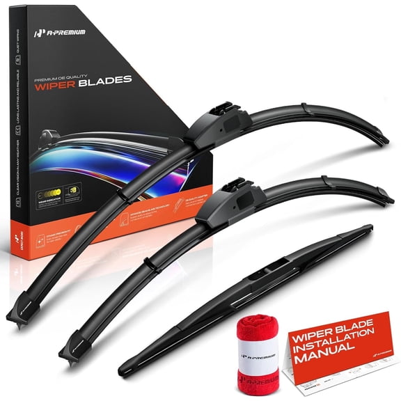 A-Premium Windshield Wiper Blades Compatible with 2005-2024 Honda Odyssey - Front Rear Wipers Blade Set for 26"/22"/16", Hook/RL3 Arm Connector, with Wear Indicator & Towel (Pack of 3)
