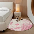 thumbnail image 3 of Vintage Starfish Round Living Room Rugs 6 ft, Coral Seahorse Shell Washable Area Rug with Non-Slip Sturdy Edge Binding Round Carpet for Kitchen Office Bedroom, 3 of 9
