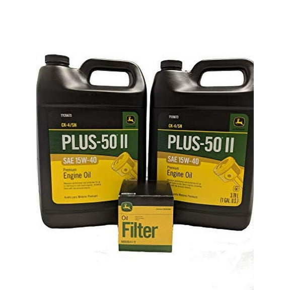 John Deere Original Equipment Oil Change Kit Filter and Oil - (1) M806419   (2) Gallons 15W-40