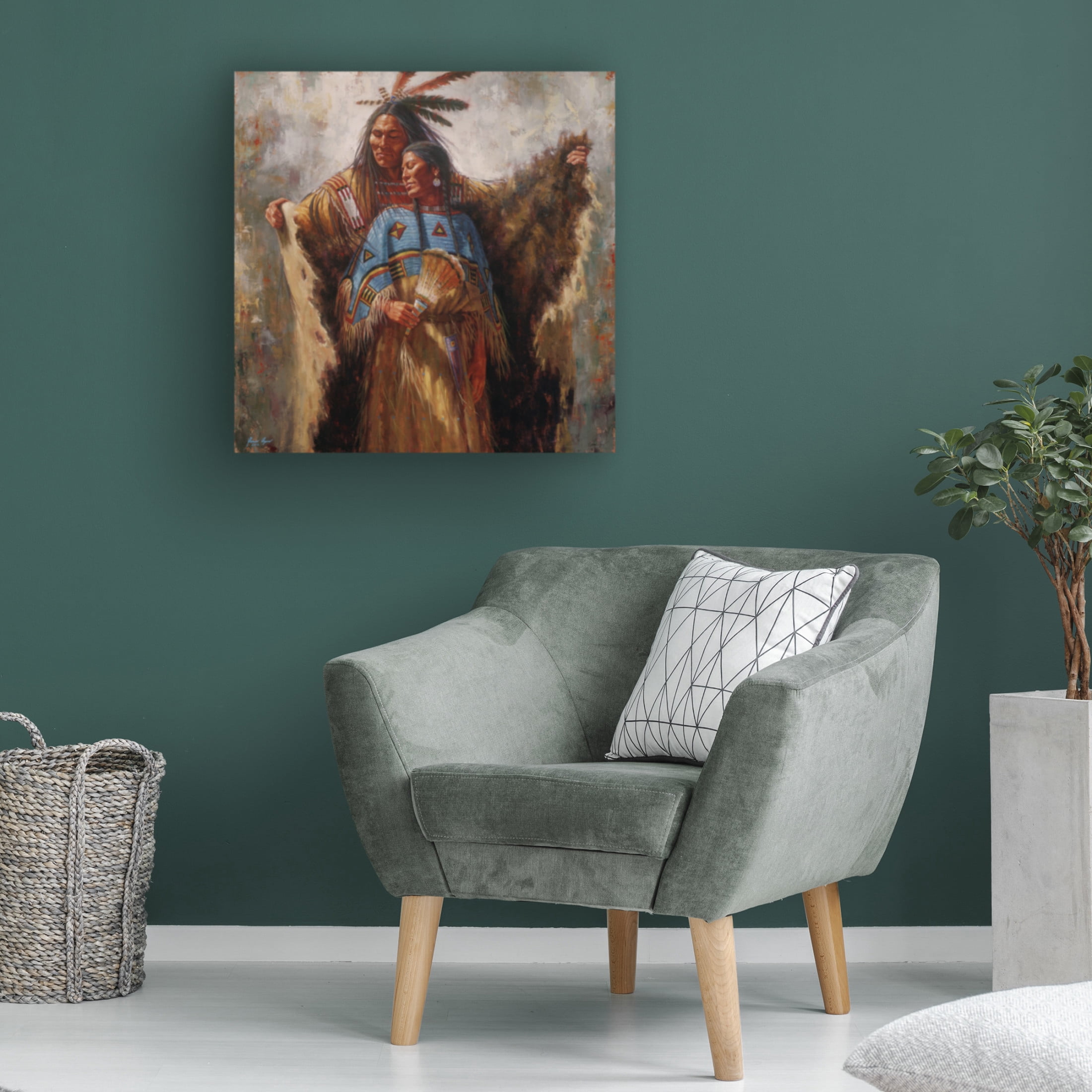 Canvas Wall Art - James Ayers 'Two Souls One Spirit' Wall Art for Living Room, Bedroom, or Office Décor by Trademark Fine Art - 24 x 24 Inches
