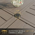 thumbnail image 5 of Vicllax Outdoor Patio Dining Table Dia.41" Slatted Tabletop Metal Frame with Umbrella Hole, Graywood, 5 of 8