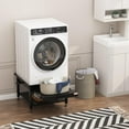 thumbnail image 5 of 24" Wide Washer and Dryer Pedestals with Pullout-Shelf, 21" Hight Laundry Pedestal with Adjustable Anti-Vibration Pads, Drain Pan and Hose, 800 lbs Capacity, Black, 5 of 5