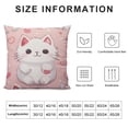 thumbnail image 5 of SHANXI Throw Pillow Cover Cute Cartoons Animals Tiger Giraffe Elephant Lion Horse Bee Sheep Cat Crab Seahorse Whaleinches (Pink Cats) 18x18in, 5 of 5