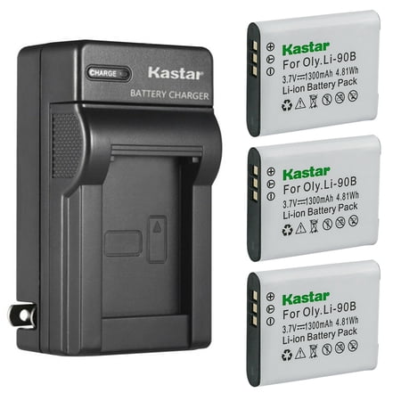 Kastar 3-Pack Battery and AC Wall Charger Replacement for Ricoh DB-110 DB110 Battery  Ricoh GR III Digital Camera  Ricoh GR IIIx Digital Camera  Ricoh WG-6 Digital Camera  Ricoh G900 Digital Camera