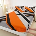 thumbnail image 3 of Erosebridal Abstract Geometry Lines Bed Sheets Set King Size,Orange Aesthetic Art Bedding Sets King Size,Geometric Pattern Bed Sheets King,Microfiber Room Decoration,4 Pieces, 3 of 7