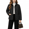 thumbnail image 7 of Yutgune Women's Winter Diamond Quilted Jacket Long Sleeve Button Lapel Collar Lightweight Padded Outerwear Coat, 7 of 7
