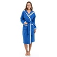 thumbnail image 1 of Women’s Waffle Weave Robe Ladies Hooded Bathrobe 100% Terry Cotton Spa Robes Blue M, 1 of 8