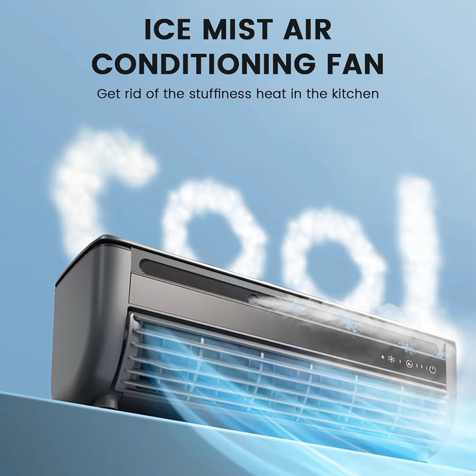 2025 No-Drill Wall AC Fan - Wireless Charging Portable Air Conditioner - 10-Second Instant Cooling for Kitchen, Bedroom & Office - Space-Saving Wall Mounted Cooling System