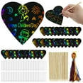 thumbnail image 1 of 36Pcs Scratch Paper Heart Shape Colorful DIY Scratch Art Set with Ribbons Envelope Bags, 1 of 7