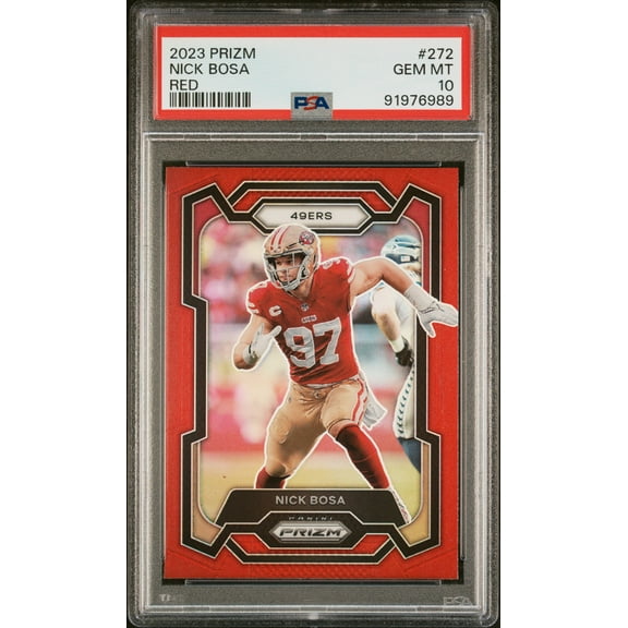 Nick Bosa 2023 Panini Prizm Red Football Card #272 Graded PSA 10
