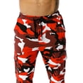 thumbnail image 4 of Camo Pants Men Elastic Waist Drawstring Joggers Lightweight Comfortable Stretch Outdoor Gym Casual Mens Cargo Pants Red L, 4 of 5