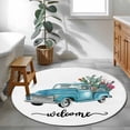 thumbnail image 4 of Round Area Rug 3ft,Rustic Truck Cacti Flower Washable Carpet Non-Slip Runner Accent Rugs Indoor Floor Mat for Bedroom Living Room Decor,Watercolor Farmhouse Theme, 4 of 9