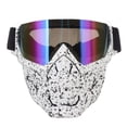 thumbnail image 1 of Off Road Skull Gooles , Skull Goggles  Practical  For Hiking Black Spots White Frame Colorful Goggles Lens, 1 of 8