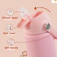 thumbnail image 3 of Botella de agua Kerilyn Kids de acero inoxidable con aislamiento de 350 ml, color rosa, 3 of 8