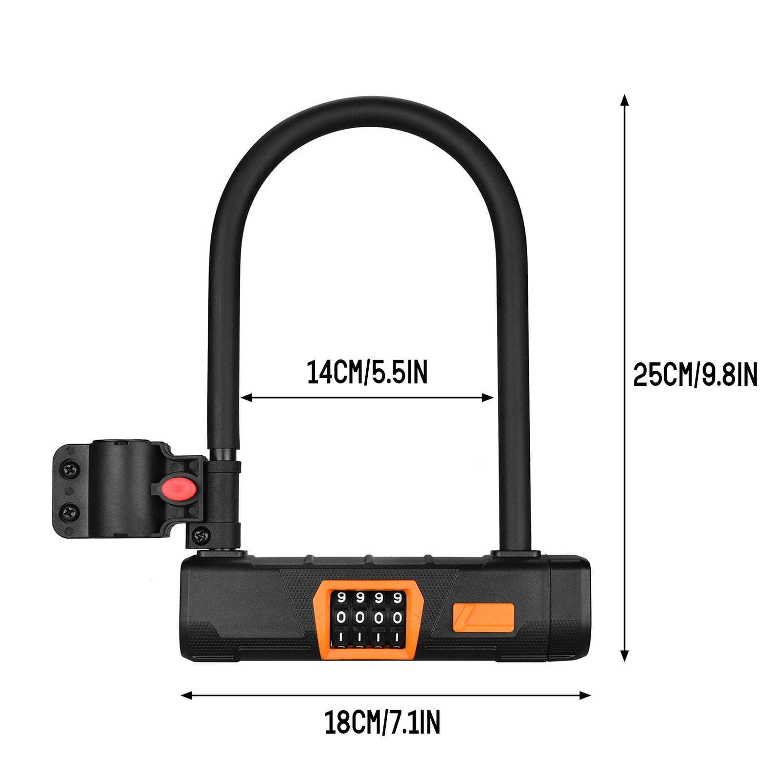 Heavy Duty Bicycle U Lock Anti-Theft Combination Lock
