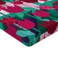 thumbnail image 2 of Ambesonne Floral Fitted Sheet, Abstract Tulips Flowers, Full Size, Jade Green and Red, 2 of 3