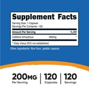 Nutricost Caffeine Supplement 200mg, 120 Capsules