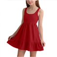 thumbnail image 2 of ATOGUTA Girl Summer Dress Red Sleeveless Ruffle Flowy Summer Casual Beach Hawaiian Vacation Dresses 5T-15, 2 of 6