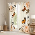 thumbnail image 3 of Manfei Vintage Garden Butterfly Black Out Curtains, Rustic Farmhouse Floral Curtains Pack of 2 (42x63 Each), Adult Teens Female Bedroom Curtains, Window Curtains Decor, 3 of 6