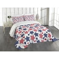thumbnail image 3 of Ambesonne USA Quilted Bedspread Set 3 Pcs, Star with Flags, King Size, Indigo Red White, 3 of 5