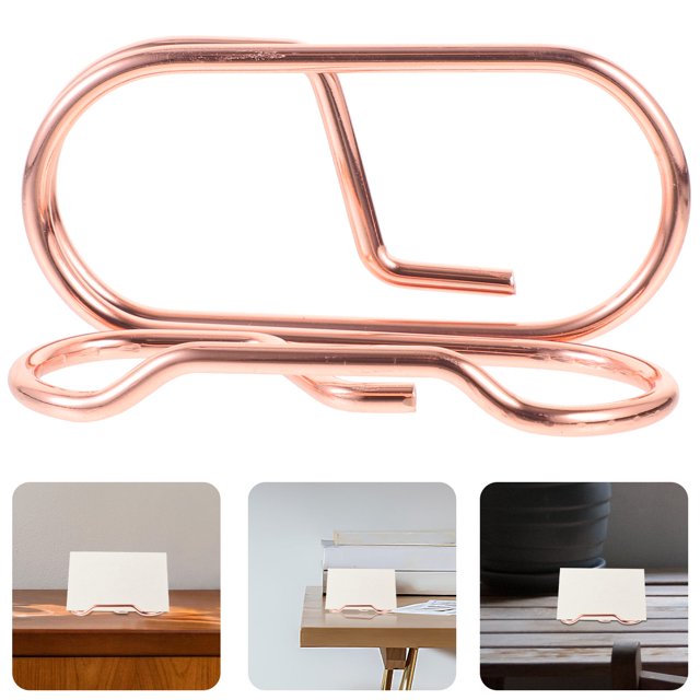 WEUVEB Soporte De Metal En Oro Rosa Para Tarjetas De Negocios Con Práctico Para Oficina