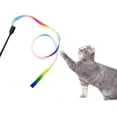thumbnail image 5 of 2pcs Cat Wand Interactive Toy Colorful Fabric Ribbon Rainbow Cat String Toy Cat Teaser Wand for Kitten Exerciser Accessories Cat Training Playing Creative Funny Indoor Pet Interactive T, 5 of 5