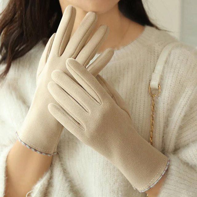 Invierno de mujer más terciopelo cálido guantes de conducción a prueba de frío ciclismo al aire libre esquí a prueba de viento grueso completo Fi ZefeiWu 8390615807937