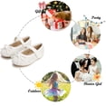 thumbnail image 5 of Toddler Little Girl White Dress Shoes Size 10 - Girl Ballet Flats Wedding Party, 5 of 6