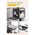 thumbnail image 4 of 56.7" Cat Tree with Litter Box Enclosure Large, Wood Cat Tower for Indoor Cats with Storage Cabinet and Cozy Cat Condo, Sisal Covered Scratching Post and Repalcable Dangling Balls, Black, 4 of 16