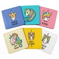 thumbnail image 1 of Inkdotpot Set of 6 Drink Coasters Easy Clean 4-inch SquareCoastersCork Base-Reusable- Unicorn, 1 of 8