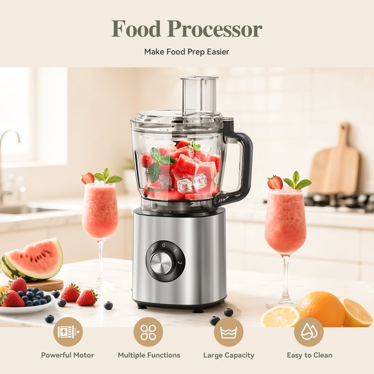 TINANA 6-in-1 Food Processor, 10 Cup 1000W photo 3