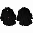 thumbnail image 3 of Camisa Informal de Moda para Mujer, con Botones, Cuello , Blusas Holgadas y Regulares, Blusas de Otoño Negro L, 3 of 7