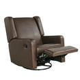 thumbnail image 4 of Relax A Lounger Easton Modern Swivel Recliner, Brown Faux Leather, 4 of 11