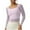 Purple, variant on ​Women Blouses Casual Long Sleeve Square Neck Top with Form-Fitting Sleeves, Cropped Silhouette Wrap-Style Detail Textured Chic Look
