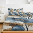 thumbnail image 6 of King Size Fitted Sheet Set - Blue Brown Botanical 3 Piece Bedding Sets 16" Deep Pocket Fitted Sheet with 2 Pillowcases, Flowers Vintage Summer Brushed Microfiber Hotel Luxury Bed Sheets, 6 of 9
