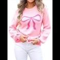 thumbnail image 2 of Suéter para Mujer, Estilo Y2K, de Larga y Cuello Redondo, Tejido de Punto, Estilo Jersey Estético. Rosa XL, 2 of 10