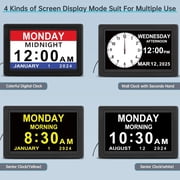 Dementia Digital Clock for Seniors Elderly, 20 Alarm Reminders 3 Ringtones for Memory Loss Alzheimers, Electric Time Date Day Large Display Calendar Clock, Auto DST, 1024 * 600P HD