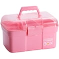 thumbnail image 1 of herramienta de almacenamiento Caja de costura de plástico con bandeja extraíble - Caja de almacenamiento con asa, pequeña caja de arte para manualidades, herramientas de maquillaje Ormromra WMZL-1541-2, 1 of 4