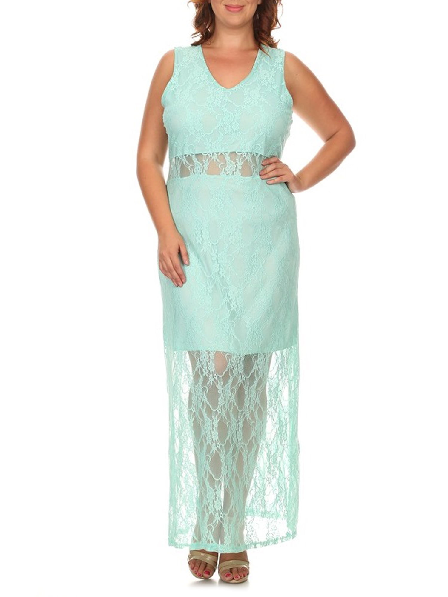 plus size lace maxi dress