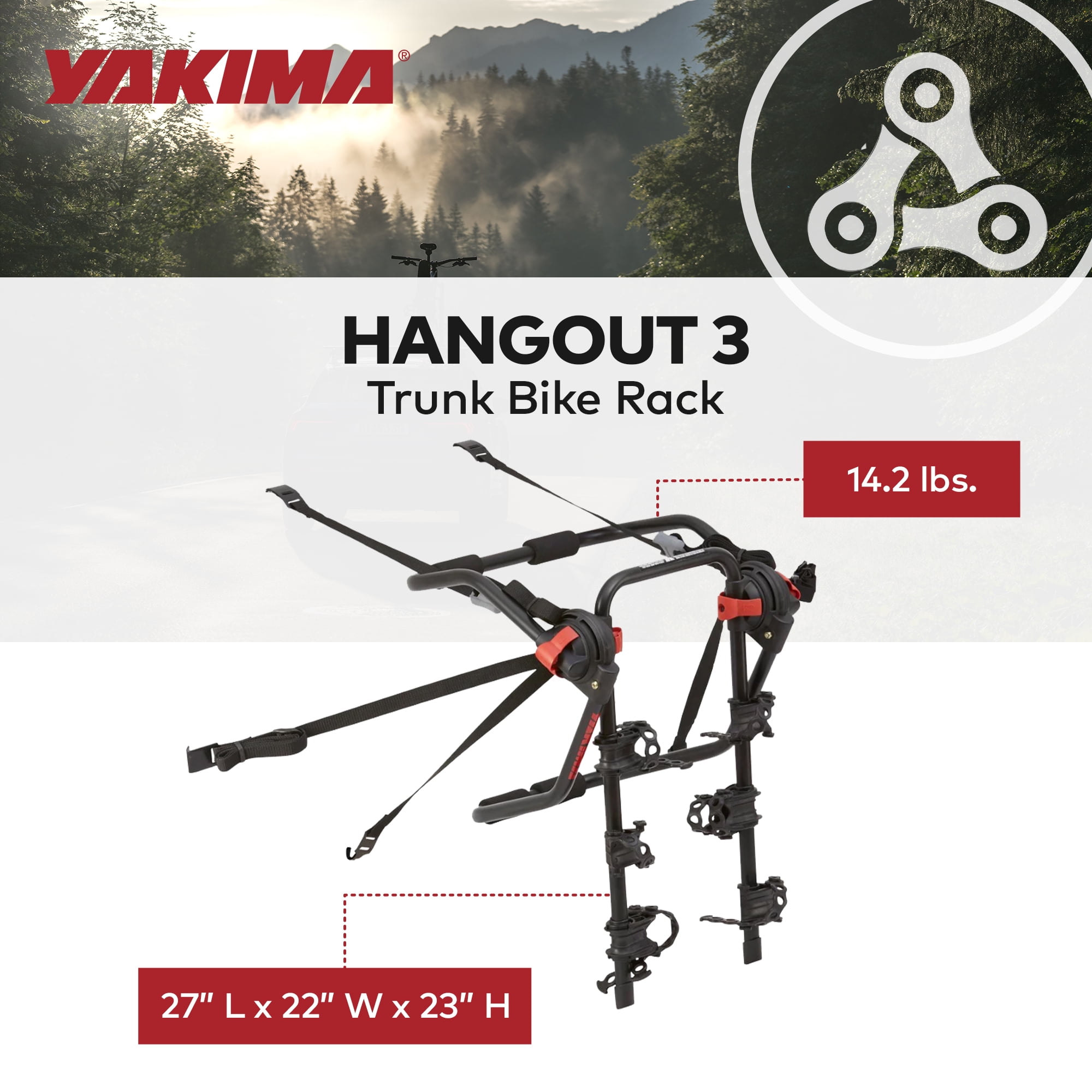 Porte-vélos Coffre Yakima 3 Vélos – Gris, Montage Sur Coffre, Occasion