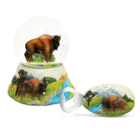 Goose Magnet - Puzzled buffalo Resin Stone Finish Collection including Snow Globe and Magnet