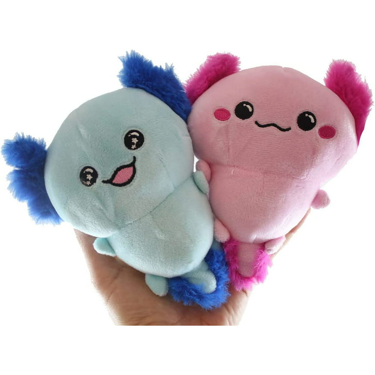 6 Mini 2 Axolotl Slow Rise Squishy Toys - Memory Foam Party Favors,  Fidgets, Prizes, OT (Random Colors) (6 Axolotls (Random Colors))