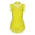 thumbnail image 3 of SiiRoh Girls Sparkly Tassel Latin Dance Leotards Gymnastics Ballet Figure Skating Bodysuit Dancewear Fluorescent Yellow 12, 3 of 6