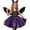 Purple, variant on Halloween Girl Dress Mesh Color Block Skirt Headband Party Outfit Princess Dress Girls Size 5-6T
