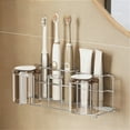 thumbnail image 4 of Stainless Steel Wall Mounted Toothpaste Toothbrush Holder Bathroom Organizer 4 Cup, 4 of 9