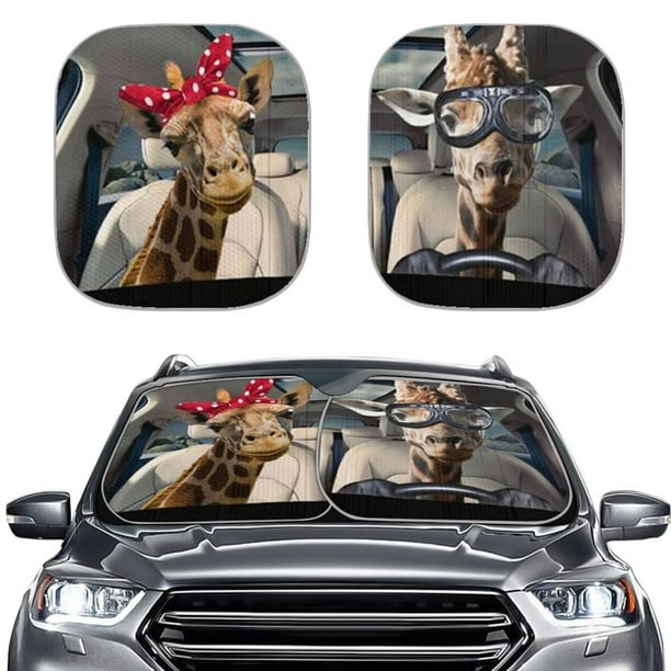 NETILGEN 2 Pack Cute Labrador Dogs Car SunShade UltravioletProof Front