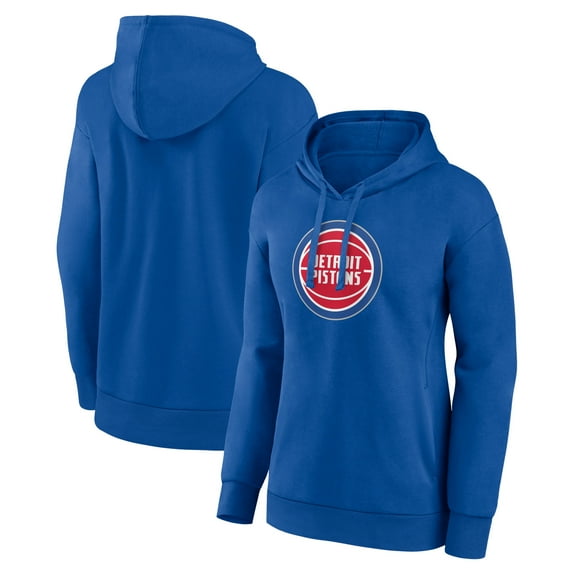 Women's Blue Detroit Pistons Team Primary Logo Pullover Hoodie