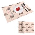 thumbnail image 1 of DouZhe Polyester Set de 4 Napperons, Mignon Romantique Couple Paresseux Modèle Résistant à la Chaleur Place Mats pour Table à Manger, 12 x 18 Po, 1 of 6